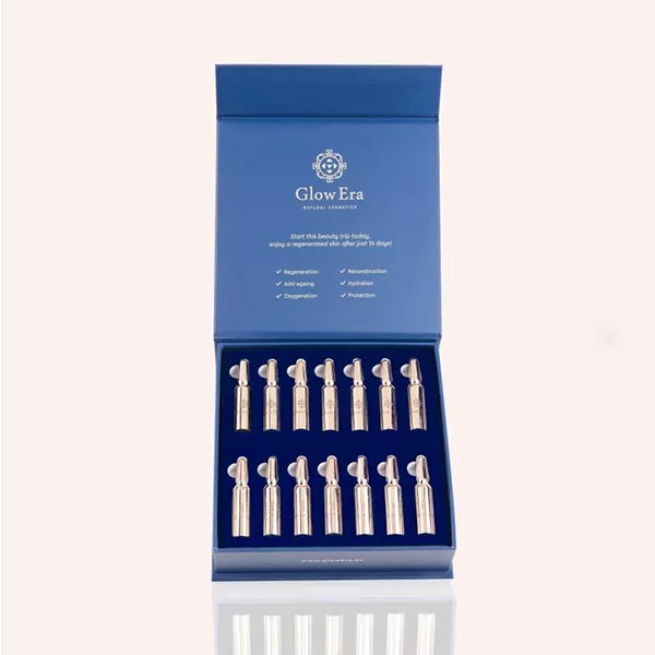 Glow Era Ampullen Gesicht zur Regeneration mit Schneckenschleim Set 14 x 1,5 ml