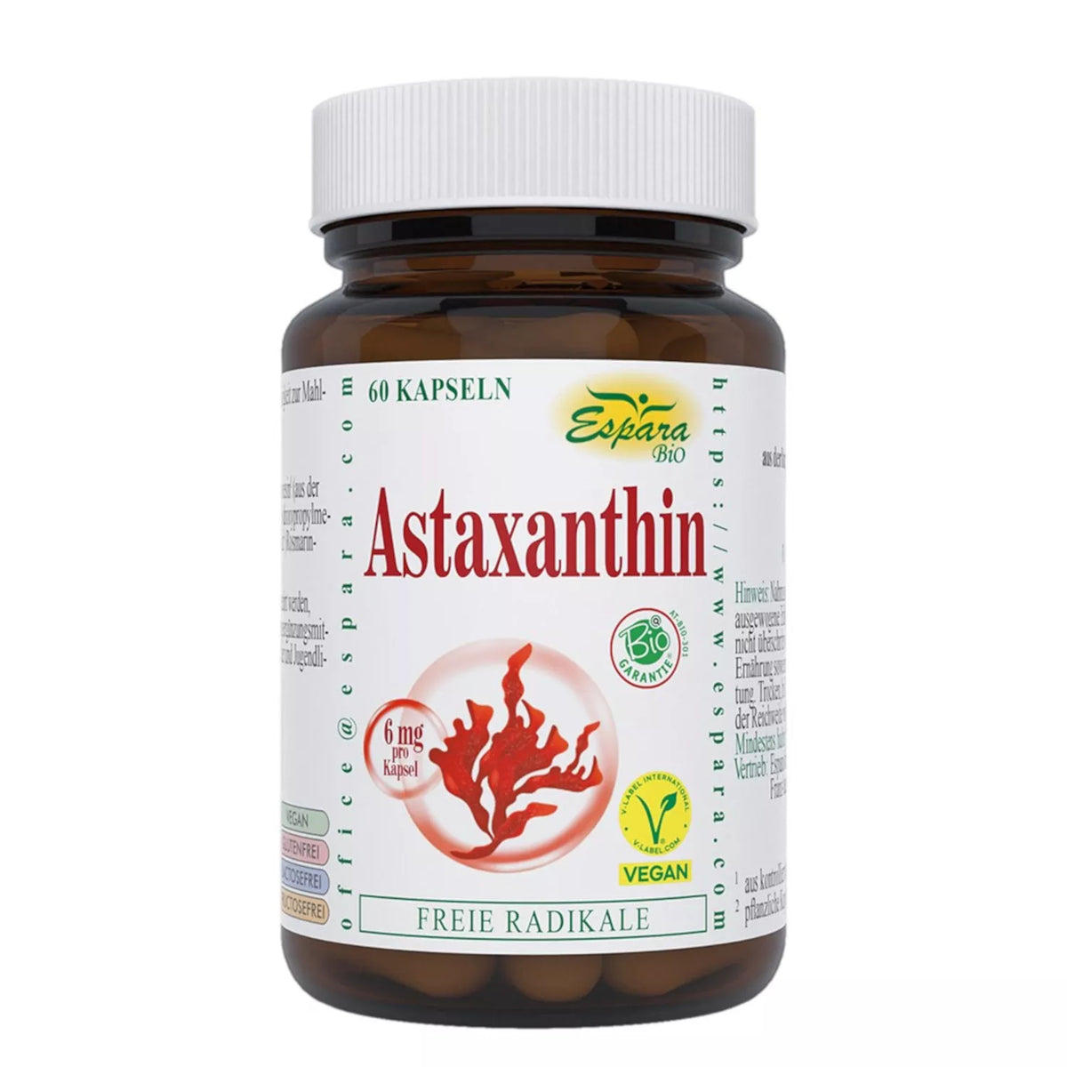 Astaxanthin Haematococcus pluvialis 60 Kapseln 6 mg