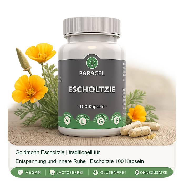 Escholtzia californica | traditionell für Entspannung und innere Ruhe | Escholtzie 100 Kapseln
