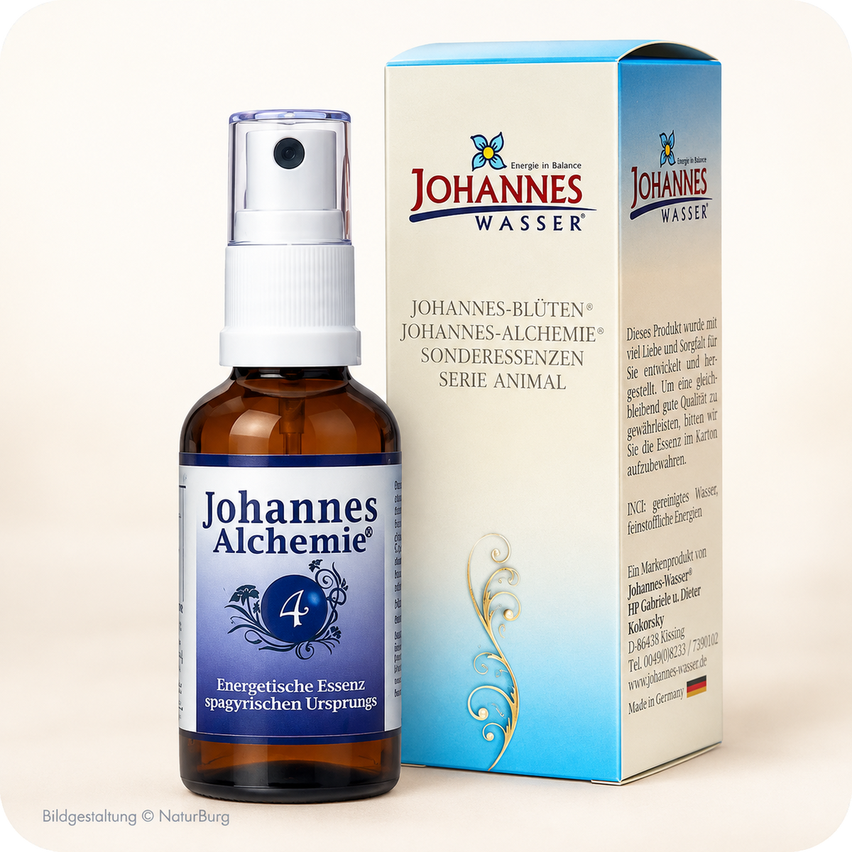 Johannes-Alchemie® Nr. 4 Leber-Galle, energetische Essenz spagyrischen Ursprungs, 50 ml Spray mit Originalverpackung bei NaturBurg