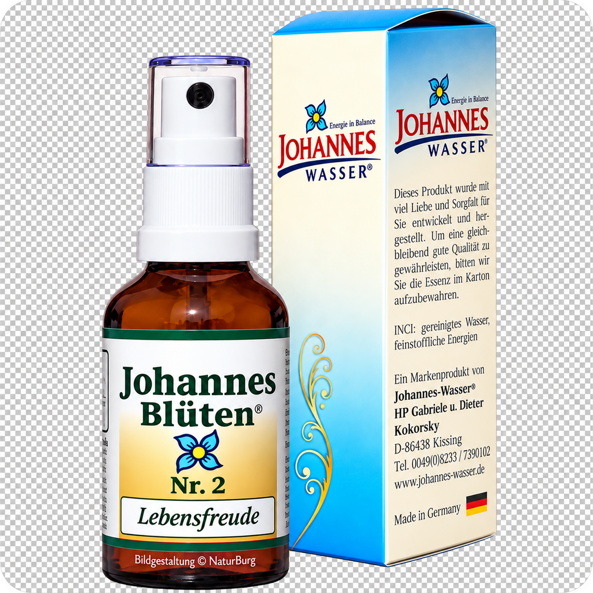 Johannes-Blüte Nr. 2 Lebensfreude Blütenessenz 50 ml Spray mit Flasche und Originalverpackung