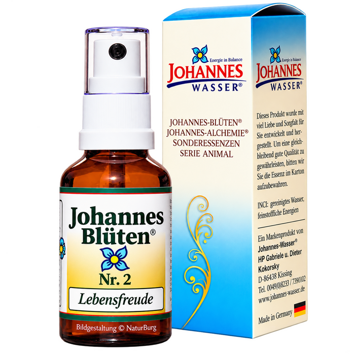 Johannes-Blüte Nr. 2 Lebensfreude Blütenessenz 50 ml Spray mit Flasche und Originalverpackung bei NaturBurg