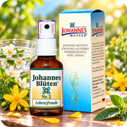 Johannes-Blüte Nr. 2 Lebensfreude alkoholfreie Blütenessenz 50 ml Spray mit Johannes-Wasser® und Blüten