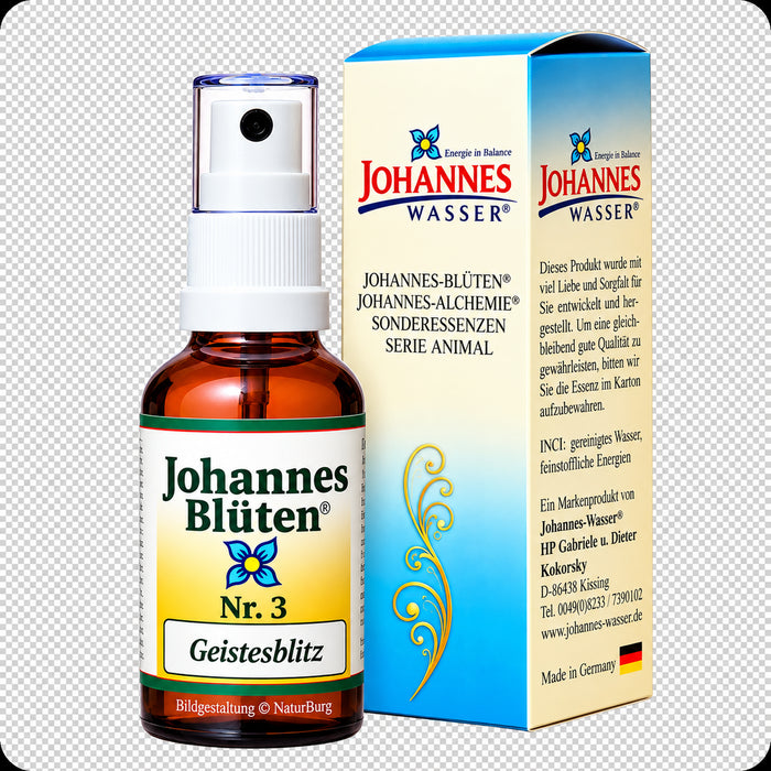 Johannes-Blüte Nr. 3 Geistesblitz alkoholfreie Blütenessenz 50 ml Spray mit Originalverpackung