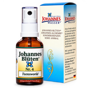 Johannes-Blüte Nr. 4 Teensworld alkoholfreie Blütenessenz als 50-ml-Spray mit Originalverpackung von Johannes-Wasser