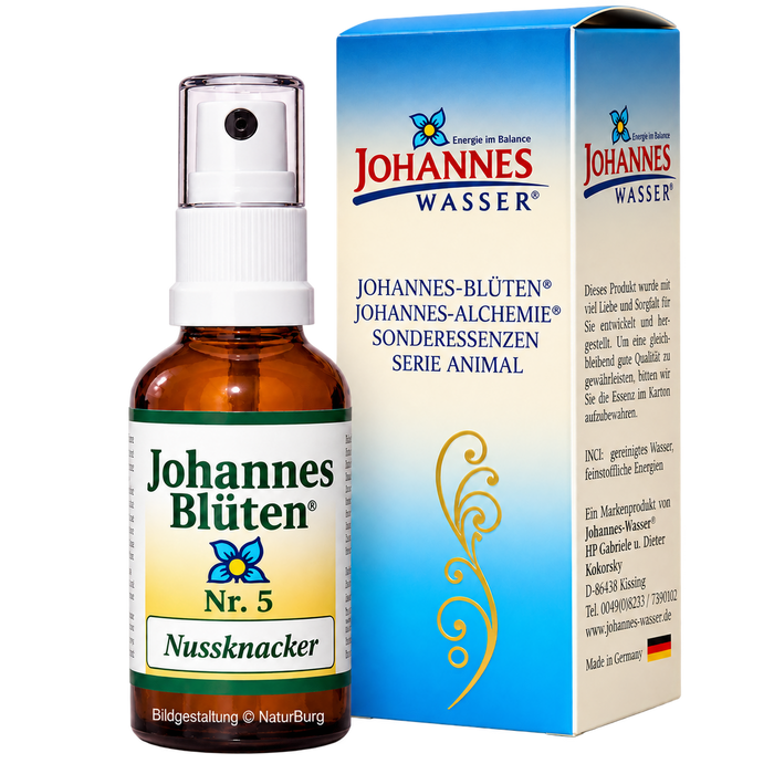 Johannes-Blüte Nr. 5 Nussknacker alkoholfreie Blütenessenz 50 ml Spray mit Originalverpackung von Johannes-Wasser