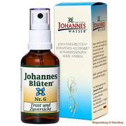 Johannes-Blüte Nr. 6 Trost und Zuversicht – 50 ml alkoholfreie Blütenessenz als Spray mit Originalverpackung von Johannes-Wasser