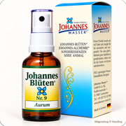 Johannes-Blüte Nr. 9 Aurum alkoholfreie Blütenessenz 50 ml im Sprühflacon mit Originalverpackung von Johannes-Wasser® bei NaturBurg