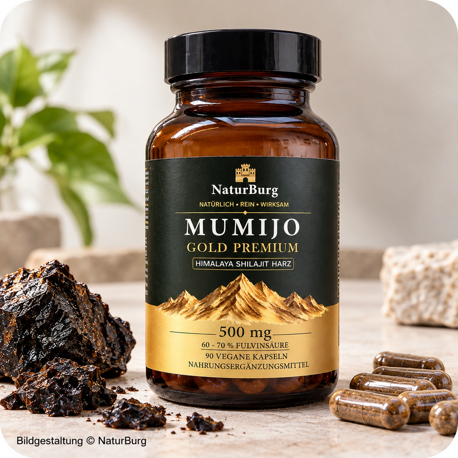 Mumijo Gold Premium 90 Kapseln | 500 mg Shilajit | NaturBurg