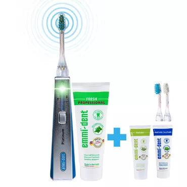 Ultraschallzahnbürste emmi-dent Platinum Set - Blau