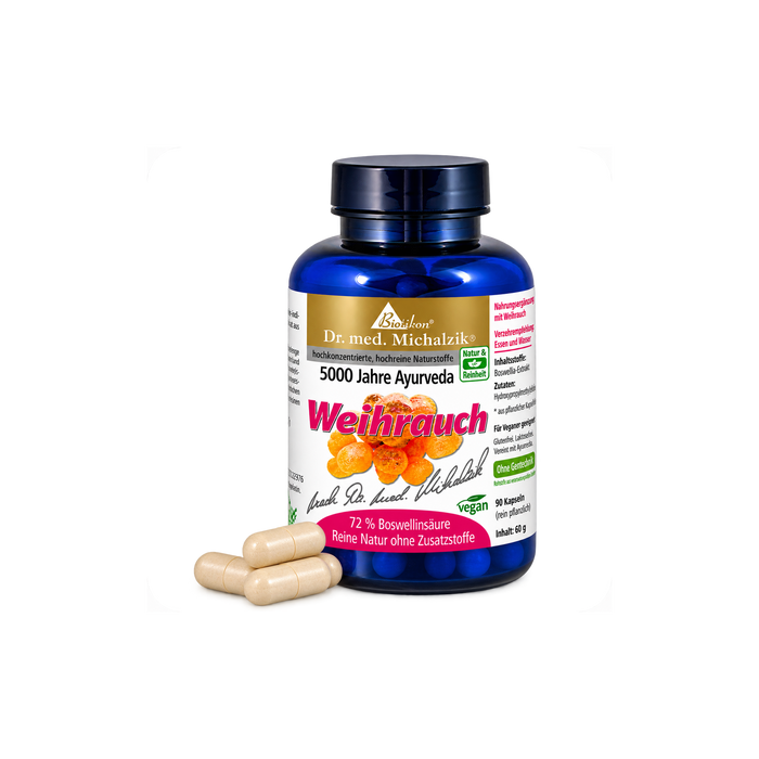 Weihrauchkapseln Boswellia serrata 72 % Boswelliasäuren von Biotikon – 90 vegane Kapseln mit 400 mg Harzextrakt bei NaturBurg