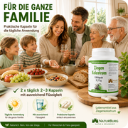NaturBurg Ziegenkolostrum 150 Kapseln für die ganze Familie mit Erwachsenen, Kindern, Ziege, Hund und Katze